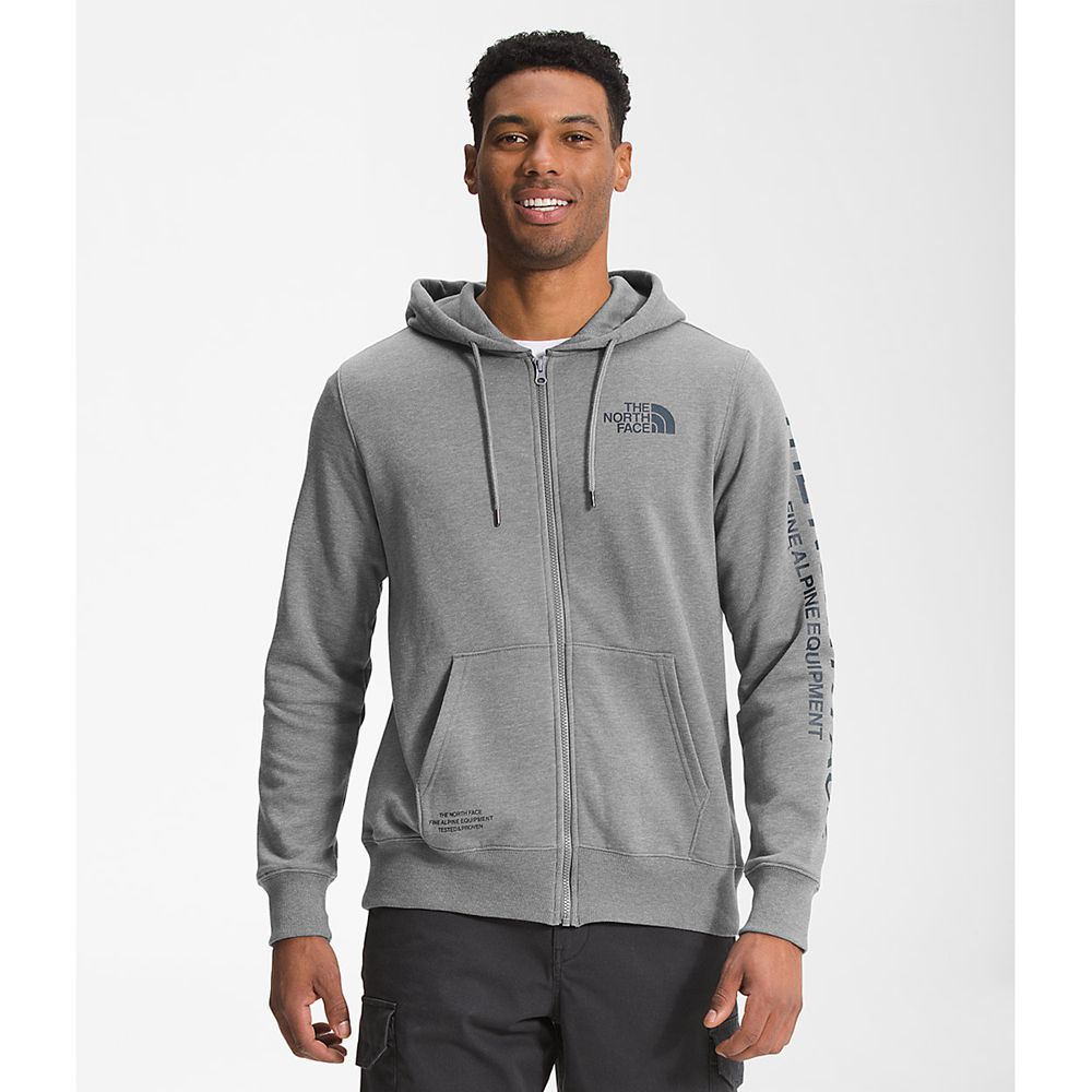 The North Face Hoodie Mens Australia - The North Face Brand Proud Full Zip Grey Hiking (MRO-314960)